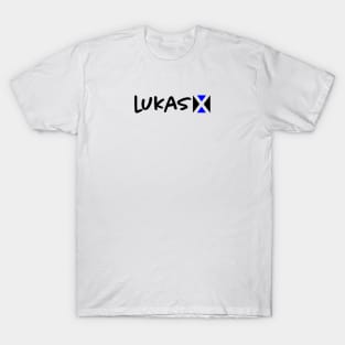 Black and Blue Lukas X Logo T-Shirt